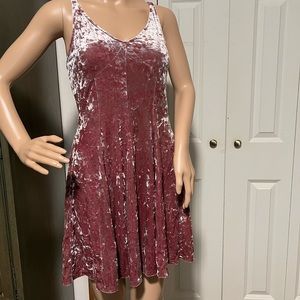 Pink velvet dress